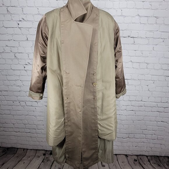 Saxton Hall Brown Thermo Lite Lined Belted Double Breasted Trench Coat Size 10 - Picture 7 of 16